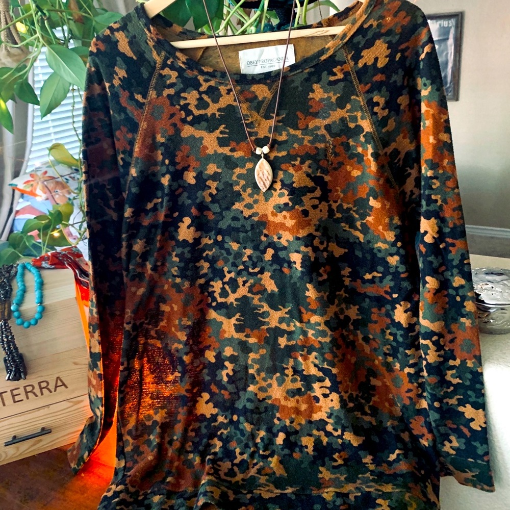 Obey camo long sleeve shirt